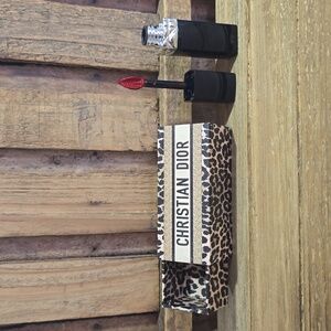 Christian Dior Mitzah Leopard Print Lipstick Case Limited Edition With Lipstick